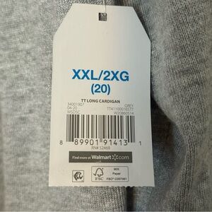 Time and Tru Light Gray Cardigan XXL